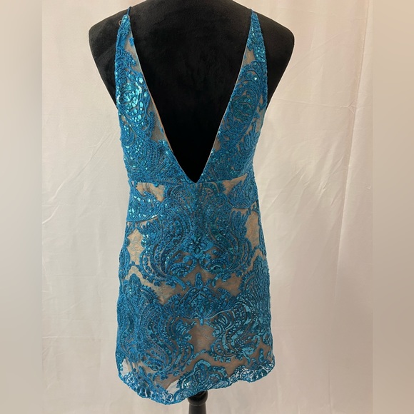 Free People Night Shimmer Sequined Lace Dress - Picture 2 of 4